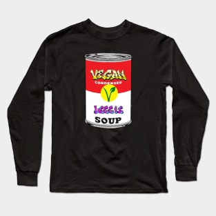 Vegan Pop Art Soup by LowEndGraphics Long Sleeve T-Shirt